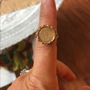 Gold Panda Coin Ring